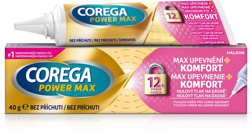 Corega Power Max fixing + comfort fixing cream 40 g - Dental Adhesive - Main image