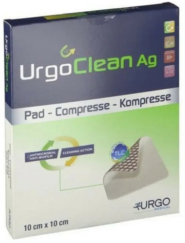 UrgoClean Ag, covering absorbent with lipid-colloid part 10 cm × 10 cm, micro-adhesive - Plaster - Main image