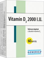 Generica Vitamin D3 2000 I.U. 60 kapslí - Vitamín D3