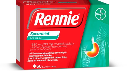 Rennie Spearmint bez cukru 60 žvýkacích tablet - Medicinal Product - Main image