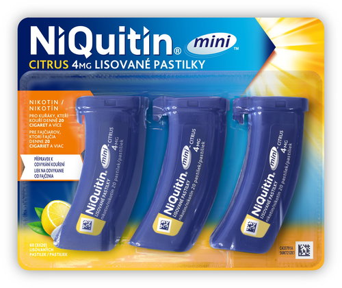 Niquitin mini Citrus 4 mg 3 × 20 compressed lozenges - Medicinal Product - Main image