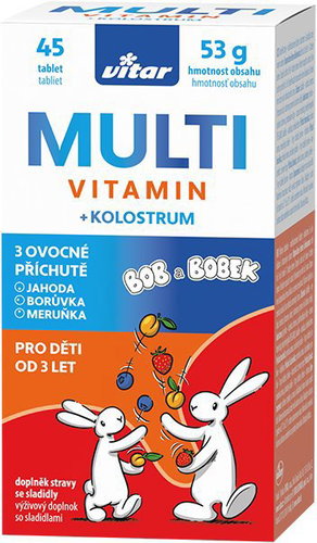 Vitar Kids Multi + colostrum 45 tablets - Multivitamin - Main image