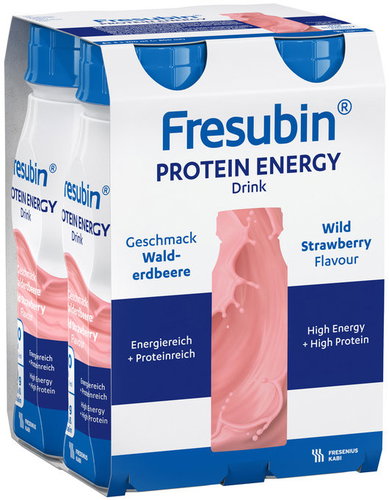 Fresubin Protein Energy Drink Wild Strawberry 4 × 200 ml - Food for Special Medical Purposes - Main image