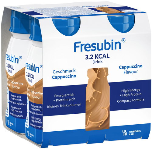 Fresubin 3,2 kcal Drink cappuccino 4 × 125 ml - Food for Special Medical Purposes - Main image