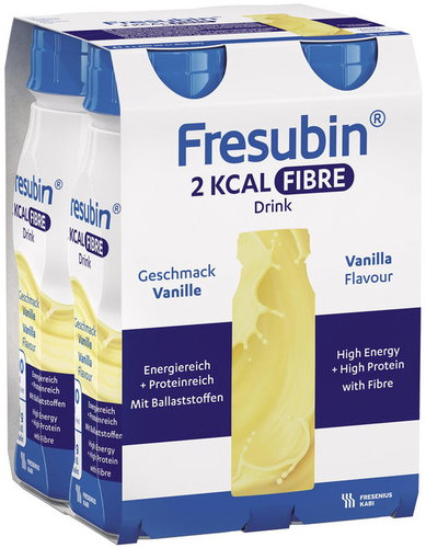 Fresubin 2 kcal Fibre Drink Vanilla 4 × 200 ml - Food for Special Medical Purposes - Main image