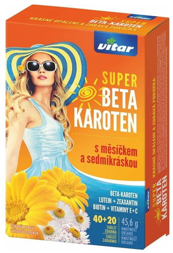 Vitar Super Beta-Carotene with Calendula and Daisy 40 + 20 tablets - Beta-Carotene - Main image