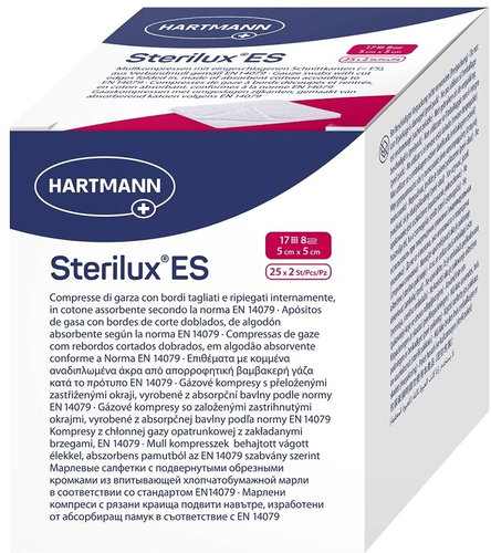 Sterilux ES Sterile compression gauze 8 layers 5 × 5 cm 25 × 2 pcs - Medical Bandage - Main image
