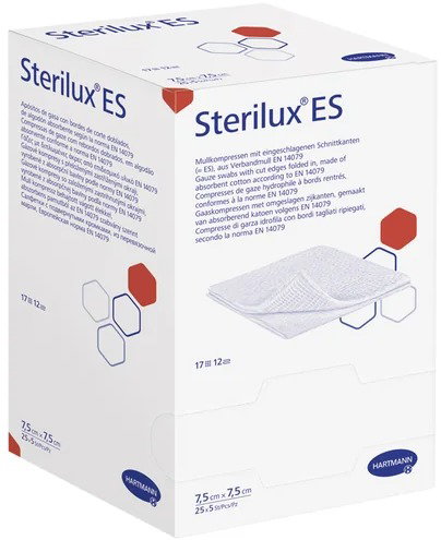Sterilux ES non-sterile 7,5 × 7,5 cm 13 fibres, 8 layers 100 pcs - Gauze - Main image