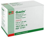 Gazin Gauze compression hydrophilic sterile 8 layers 7,5 × 7,5 cm 100 pcs - Medical Bandage