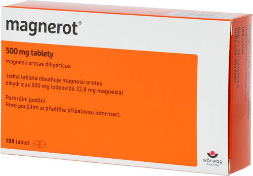 Magnerot 500 mg 100 tablet - Léčivý přípravek - Hlavní obrázek
