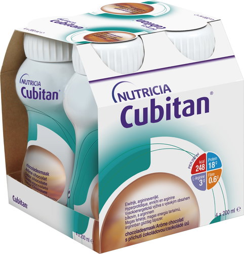 Cubitan with chocolate flavour 4 × 200 ml - Food for Special Medical Purposes - Main image