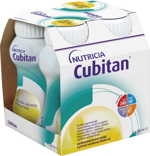 Cubitan with vanilla flavour 4 × 200 ml - Food for Special Medical Purposes - Main image