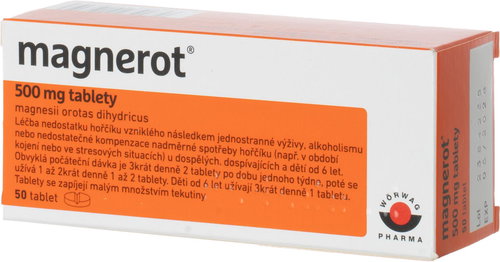 Magnerot 500 mg 50 tablets - Medicinal Product - Main image