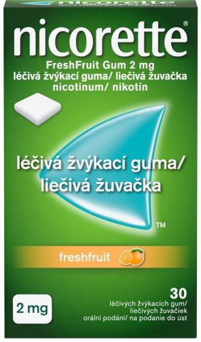 Nicorette FreshFruit Gum 2 mg medicinal chewing gum 30 chewing gums - Medicinal Product - Main image