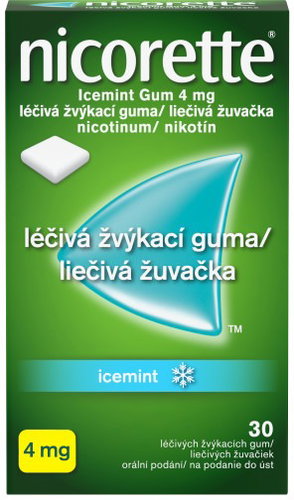 Nicorette Icemint Gum 4 mg medicinal chewing gum 30 chewing gums - Medicinal Product - Main image