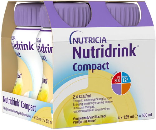 Nutridrink Compact with vanilla flavour 4x125 ml - Food for Special Medical Purposes - Main image