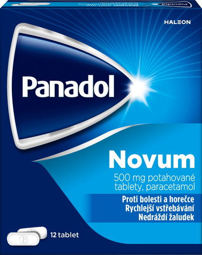 Panadol Novum 500 mg, tablets for pain and fever reduction 12 tablets - Medicinal Product - Main image