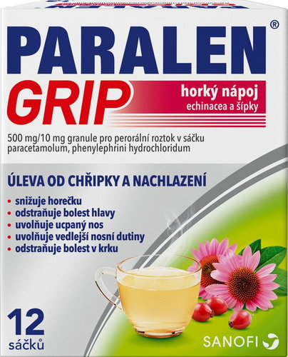 Paralen Grip Hot drink echinacea and rosehip 12 sachets - Medicinal Product - Main image