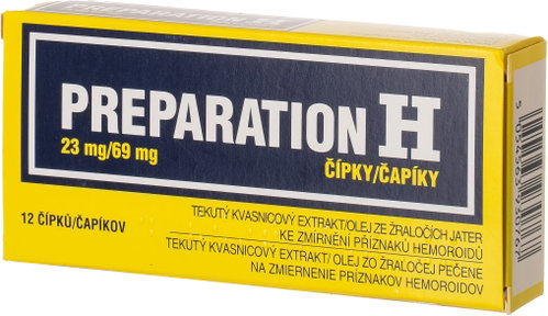 Preparation H 23mg/69 mg suppositories, 12 pcs - Medicinal Product - Main image