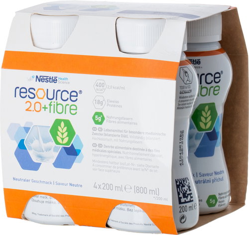 Resource 2.0 kcal Fibre Neutral 4 × 200 ml - Food for Special Medical Purposes - Main image