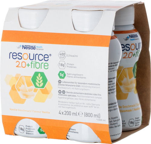 Resource 2.0 kcal Fibre vanilla 4 × 200 ml - Food for Special Medical Purposes - Main image
