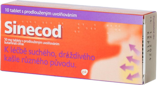 Sinecod 50 mg,10 tablets - Medicinal Product - Main image