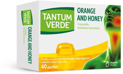 Tantum Verde Orange and Honey 3 mg 40 lozenges - Medicinal Product - Main image