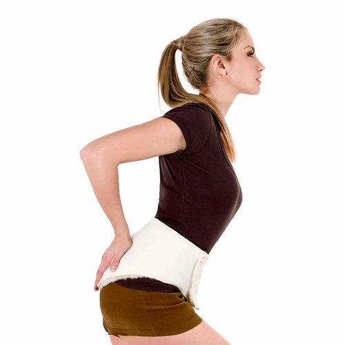 GrandmaOvečková.cz Elastic kidney belt made of merino wool with velcro natural M - Lumbar Support Belt - Main image