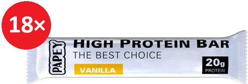 PAPEY high protein bar vanilla 80gx18pcs - Protein Bar - Main image
