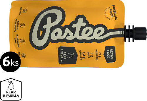 Pastee Active Food pear vanilla 120g, 6 pcs - Long Shelf Life Food - Main image