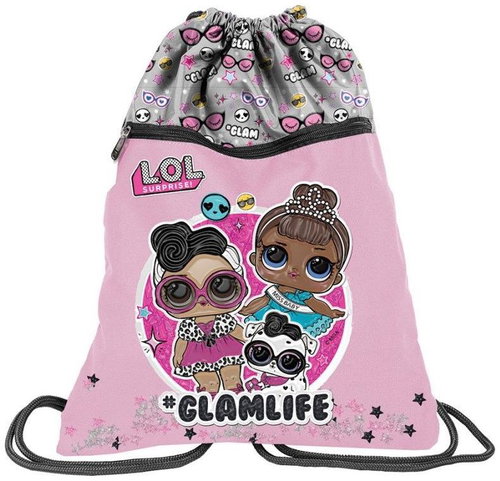 PASO backpack duffle bag with front pocket LOL GLAM - Drawstring Bag - Main image