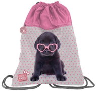 PASO backpack bag bag with front pocket Puppy puppy with glasses - Drawstring Bag