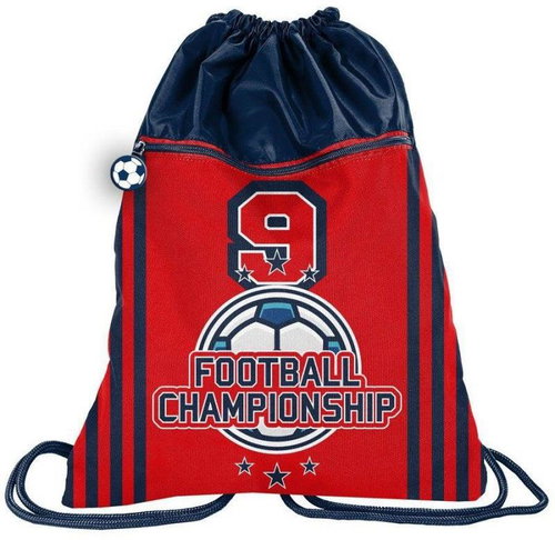 PASO backpack duffle bag with front pocket Football red - Drawstring Bag - Main image