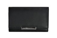 Women's leather wallet SEGALI 7074 black - Wallet