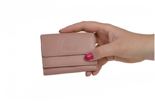 Women's leather wallet SEGALI 1756 baby pink - Wallet - Main image