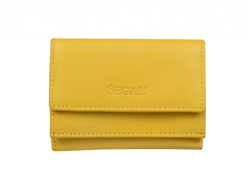 Women's leather wallet SEGALI 1756 yellow - Wallet - Main image