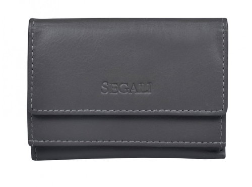 Women's leather wallet SEGALI 1756 grey - Wallet - Main image