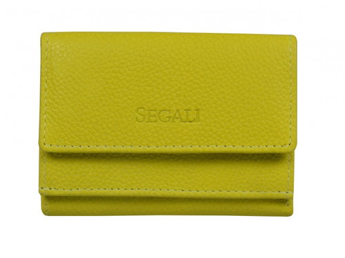 Women's leather wallet SEGALI 1756 neon lime - Wallet - Main image