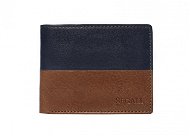 Men's leather wallet SEGALI 80892 cognac/blue - Wallet