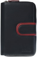 Women's leather wallet SEGALI 1619 B black/red - Wallet