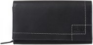 Women's leather wallet SEGALI 07 black - Wallet