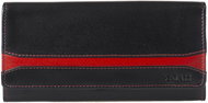 Women's leather wallet SEGALI 2025 A black/red - Wallet