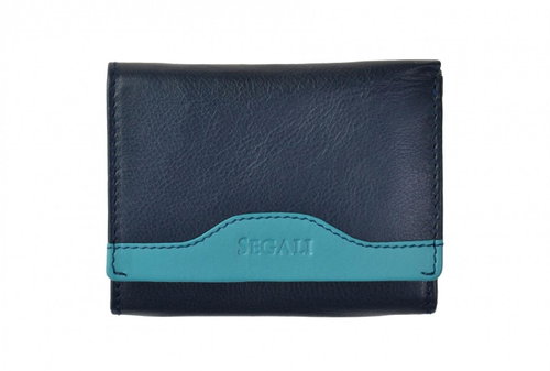 Women's leather wallet SEGALI 61420 blue/turquoise - Wallet - Main image