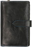 Women's leather wallet SEGALI 3743 black/blue - Wallet