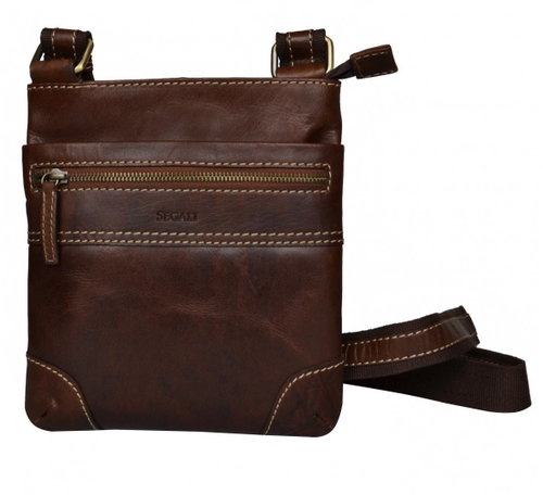 men's leather shoulder bag SEGALI 25575 brown - Shoulder Bag - Main image