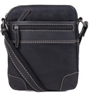 men's leather shoulder bag SEGALI 25577 black - Shoulder Bag