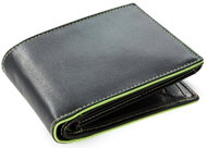 Arwel Marston men's leather wallet in black and green - Wallet