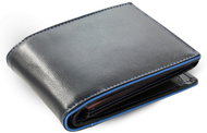 Arwel Marston men's black and blue leather wallet - Wallet