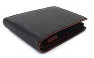 Arwel Marston black leather wallet with brown clasp - Wallet