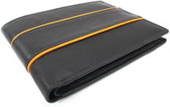Arwel Solbritt men's leather wallet in black and yellow - Wallet